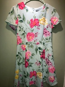 Jessica Howard himmelblau Frühling Blumen knielanges Kleid Größe 10P - Bild 1 von 10