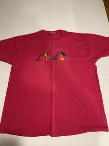Vintage EXCALIBUR Casino T Shirt Adult Large OS Pink Embroidered Logo USA Made - Picture 1 of 5