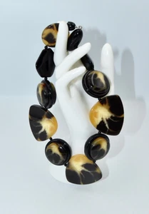 Angela Caputi Italy Massive Faux Tortoise Resin Chocker Statement Necklace - Picture 1 of 4