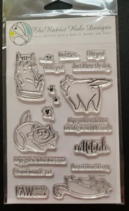 THE RABBIT HOLE Clear Stamp Kitty Cat Kitten Phrases Retired Hard to Find - Picture 1 of 1
