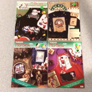 Daisy Kingdom Christmas No-Sew Fabric Appliques Santa Elves Bunny NOS Lot Of 4 - Picture 1 of 9