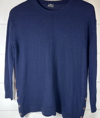 PAUL SMITH Mezcla Lana Merino Talla S Suéter Azul Marino Silencioso Lujo Minimalista Foto 1 de 4