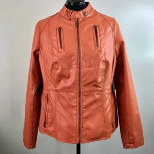 Relativity Cabachonor Kunstleder Motorradjacke Rostfarben Gr. 1X Neu mit Etikett - Bild 1 von 7