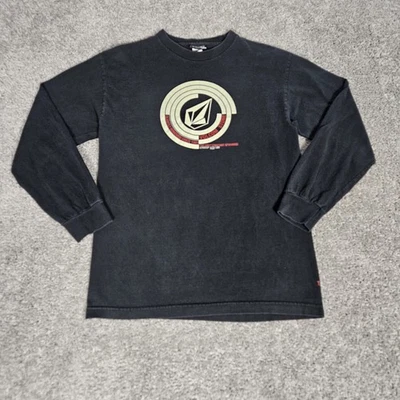 Vtg Volcom Shirt Mens Medium Black T-Shirt Y2K Skater Grunge Mallcore - Image 1 of 4