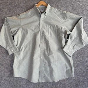 Camisa de vestir LL Bean para hombre 17,5 34 verde algodón resistente a las arrugas con botones - Imagen 1 de 6