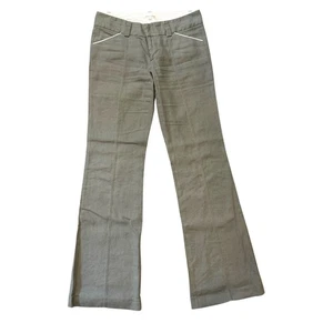 Alice + Olivia Vintage Y2K Linen Blend Boot Cut Mid Rise Pants Women's size 6 - Picture 1 of 7