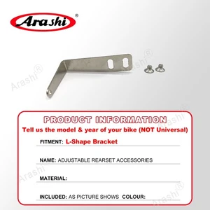 Arashi Adjustable Rearset Footrest L-Shape Bracket Replacement Spare Part - Picture 1 of 5