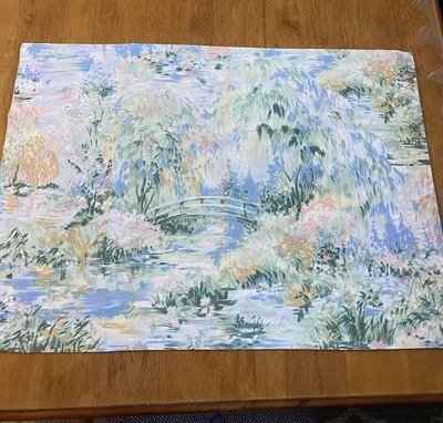 Funda de almohada Springmaid acuarela puente Claude Monet vintage Foto 1 de 4