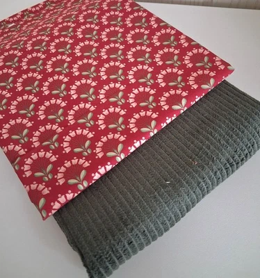 Oeko- Tex Stoffpaket Baumwolle + Breitcord dunkelgrün 2 x 50 x 142 cm - Bild 1 von 2