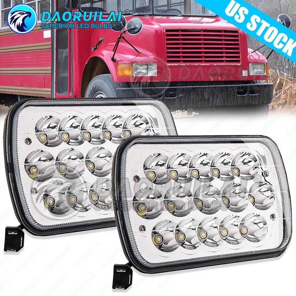 PAR DE FAROS LED 7x6" 5X7" para International Harvester 3800 4800 8100 9400i Foto 1 de 4