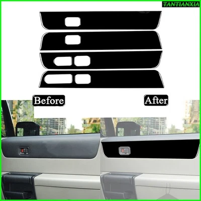 Cubierta de panel de ventana de puerta negra para piano para accesorios Hummer H2 2003-2008 Foto 1 de 4