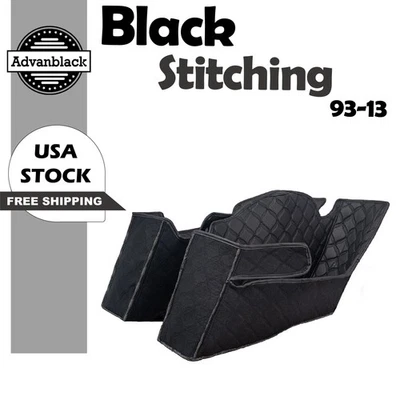Advanblack Black Stitching Liner Kit Fit for '93-'13 OEM Factory Stock Saddlebag - Image 1 of 4