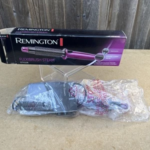 Remington Flexibrush Steam Hair Styler Curling Brush Curler Waves Styler - Pink - Picture 1 of 5