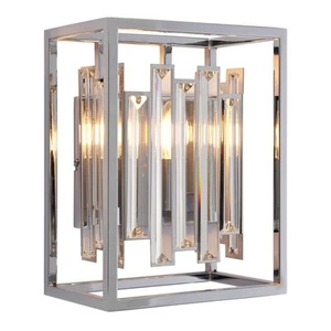 Wall Light Silver Acadia Polished Chrome Endon 81932 - Picture 1 of 9