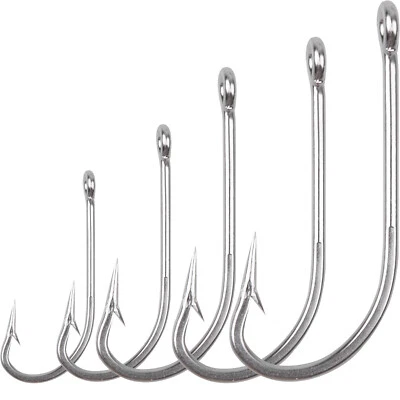 Long Shank O'shaughnessy Forged Fishing Hooks Stainless Saltwater Freshwater - Image 1 of 4