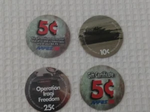 Vintage 4 Tokens All Different - Picture 1 of 10