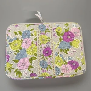 Vera Bradley Laptop Sleeve Quilted Watercolor 17”x12” Grey Purple EUC - Picture 1 of 8