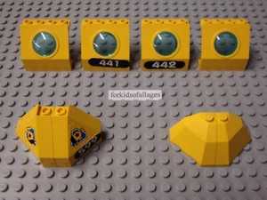Lego Giallo Sottomarino 30080 Pannello con Oblò 30079 Angolo Convesso 2463 Sfaccettatura Top - Foto 1 di 4
