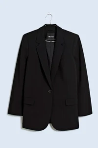 Madewell Womens $178 Single Breasted Blazer Black Size 8 NO072 - Picture 1 of 14