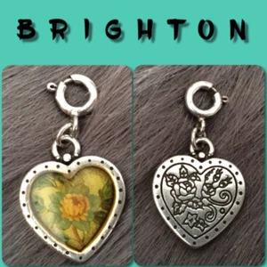 Brighton CHINTZ PORZELLAN HERZ Druckknopf Anhänger zweiseitig neu ohne Etikett - Bild 1 von 5
