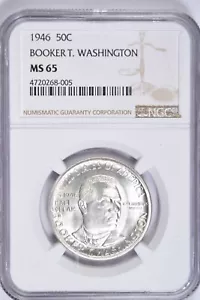 1946 P D S BOOKER T. WASHINGTON COMM. HALF ~ 3 COIN SET ~ BLAST WHITE NGC MS65! - Picture 1 of 6