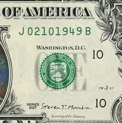 February 10th, 1949 Birthday Anniversary Fancy Serial Number Dollar - Image 1 of 3