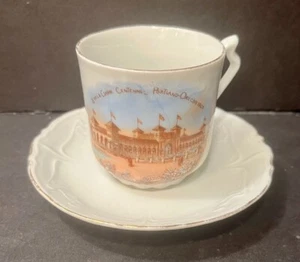 Antike 1905 Lewis & Clark Centennial Expo Porzellan Tasse/Untertasse - Liberal Arts - Bild 1 von 5