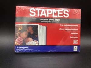 50 sheets - Staples Premium Photo Paper 4x6 for inkjet printers High Gloss.  New - Picture 1 of 4