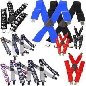 Motorcycle Elasticated Braces Suspenders - Motorbike Heavy Duty Elasticated - Picture 1 of 28