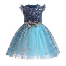 Blue Silver & Grey  Party Dress - Threaded Stars - Size 130cm - Age Guide 5-6 yr