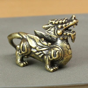 Solid Brass Animal Statue Ornament Tea Pet Metal Crafts Desktop Home Decor Gift - Picture 1 of 12