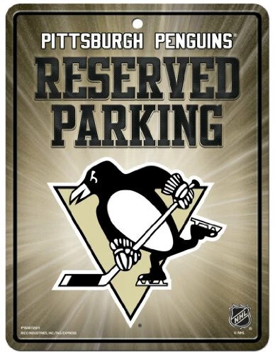 PITTSBURGH PENGUINS NHL HOCKEY SPORTS RESERVED PARKING METAL SIGN - Image 1 of 1