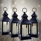 BANBERRY DESIGNS Decorative Lantern - Set of 4 - 5 Hour Timer - 9 3/8"H Black...