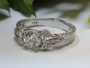Round Cut Forever Brilliant Vintage Style Celtic Knot Diamond Engagement Ring - Picture 1 of 4