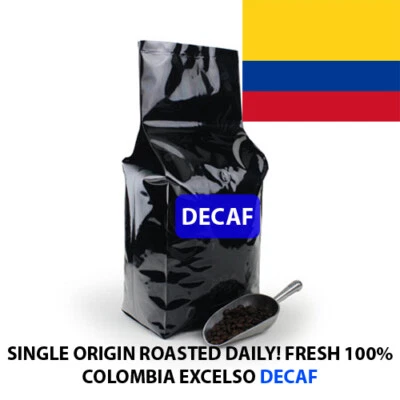 2, 5, 10 LB COLOMBIA EXCELSO DECAF COLOMBIAN DECAFFEINATED ROASTED COFFEE BEANS - Image 1 of 4