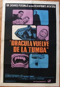 DRACULA IST AUS DEM GRAB AUFERSTANDEN Christopher Lee 1SH FILMPLAKAT Selten Ed HAMMER - Bild 1 von 4