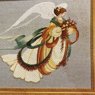 Lavender & Lace Victorian Designs ANGEL OF AUTUMN Cross Stitch Pattern L&L30 - Image 1 of 4
