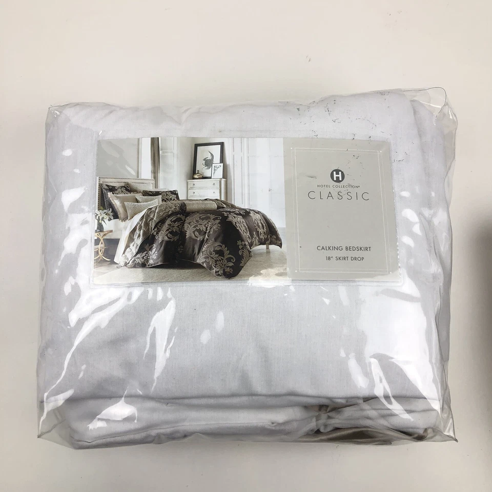 Hotel Collection Classic Flourish CAL King Bedskirt 18” Skirt Drop Store Display - Image 1 of 4