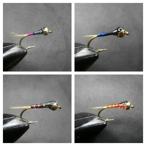 1 DOCENA DE NINFAS ESPAÑOLAS CABEZA TUNGSTENO PARA PESCA CON MOSCA (4 MODELOS)-POR 215 - Imagen 1 de 1