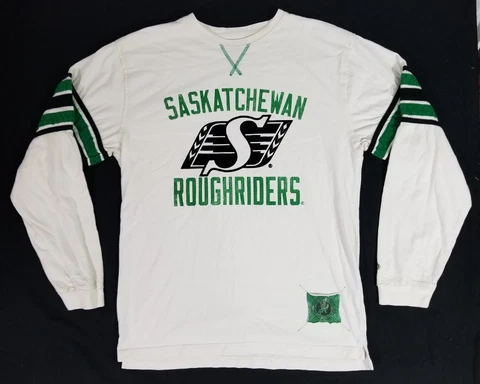 Bulletin Official SASKATCHEWAN ROUGHRIDERS CFL Long Sleeve Shirt Men's Size L Cover
