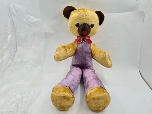 Orsacchiotto Vintage Velor Viola Brillante Bellissimo Raro Nuovo Polonia 1986 - Foto 1 di 12