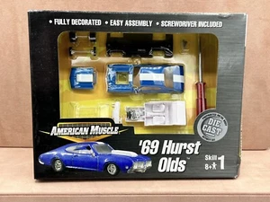 AMERICAN MUSCLE BLUE '69 HURST OLDS 442 Scale 1/43 - 8+ Skill Building Level - Picture 1 of 4