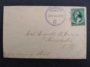 Vermont: Irasburgh 1888 #213 Cover, Violet Ornamented CDS & Fancy Shaded Star - Picture 1 of 2