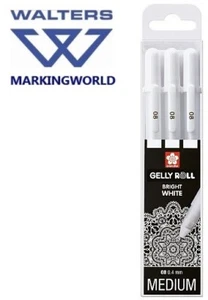 Sakura Gelly Roll Bright White 08 Gel Pens | Medium Set 3 | 0.4 mm Line Width - Picture 1 of 2