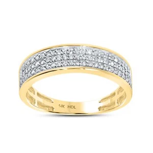 14K YELLOW GOLD MEN'S DIAMOND RING 0.66 CTW - Picture 1 of 8