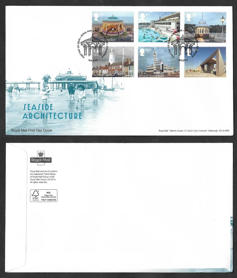 SMI) 2014 BRITISH COLONIES, FIRST DAY COVER, ARCHITECTURE NEAR THE BEACH, XF - Image 1 of 1