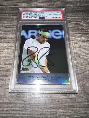 Roger Federer Signed 2011 Ace Authentic Trading Card #14 Grand Slam GOAT PSA/DNA - Image 1 of 2