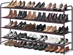 4 Tier Long Shoe Organizer for Closet Shoe Rack for Bedroom Closet Floor Shoe Sh - Picture 1 of 12