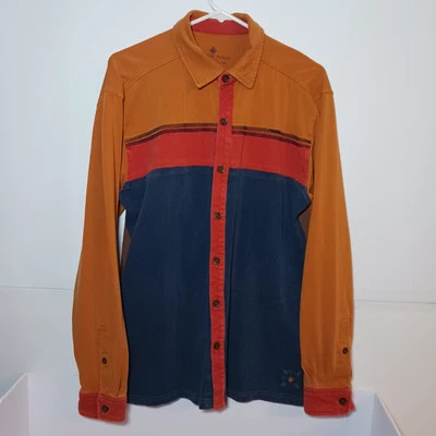 Vintage The Territory Ahead Button Up Western Denim Shirt Mens Sz M Orange - Image 1 of 4