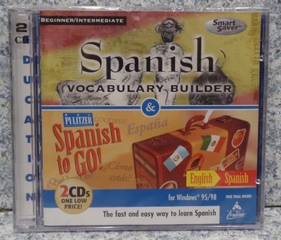 Software PC Spanish Vocabularly Builder & Spanish To Go Combo Pack Vintage NEW - Image 1 of 2